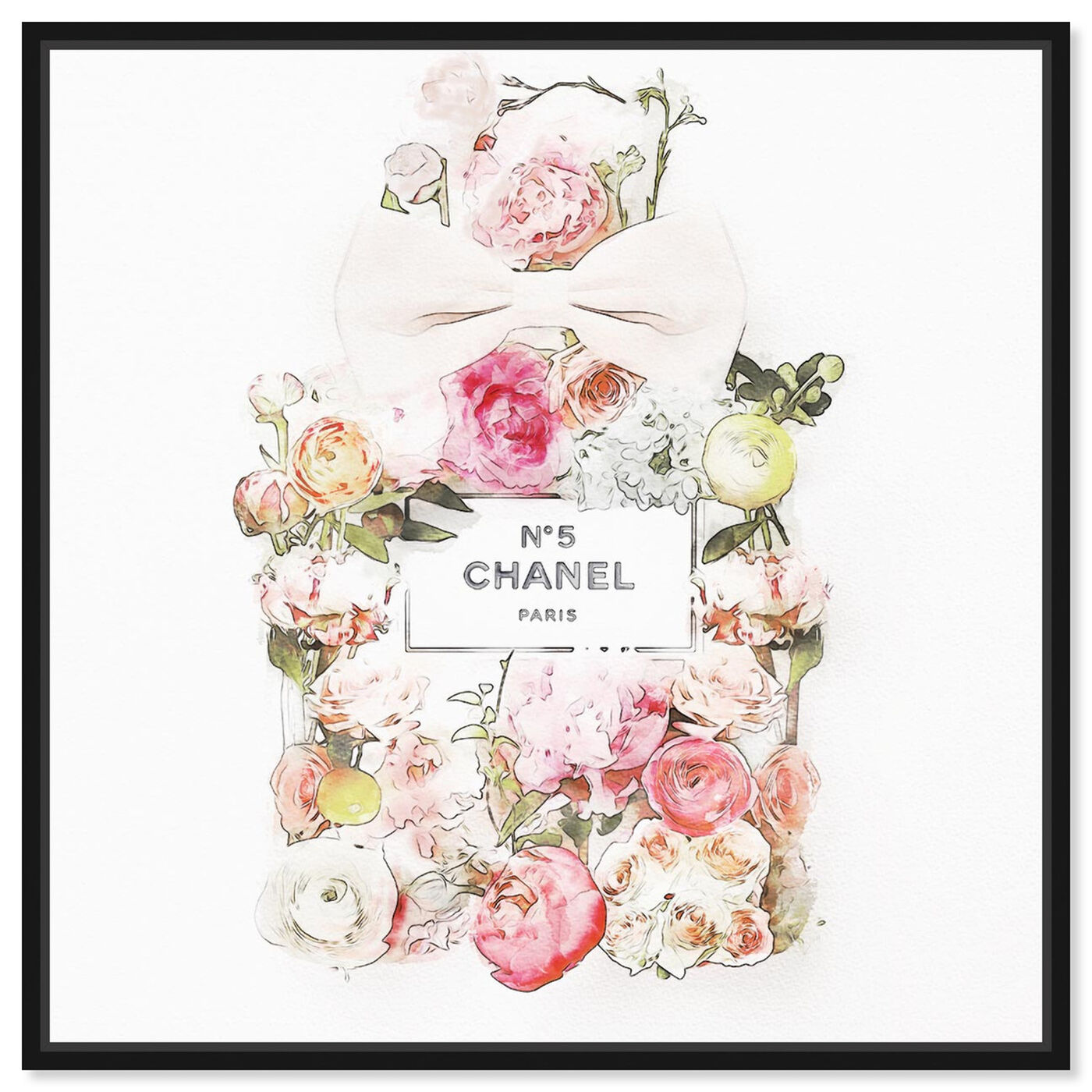Oliver Gal 'Blooming Bouquet' Fashion and Glam Wall Art Framed Canvas Print Perfumes - White, Pink - 12 x 12