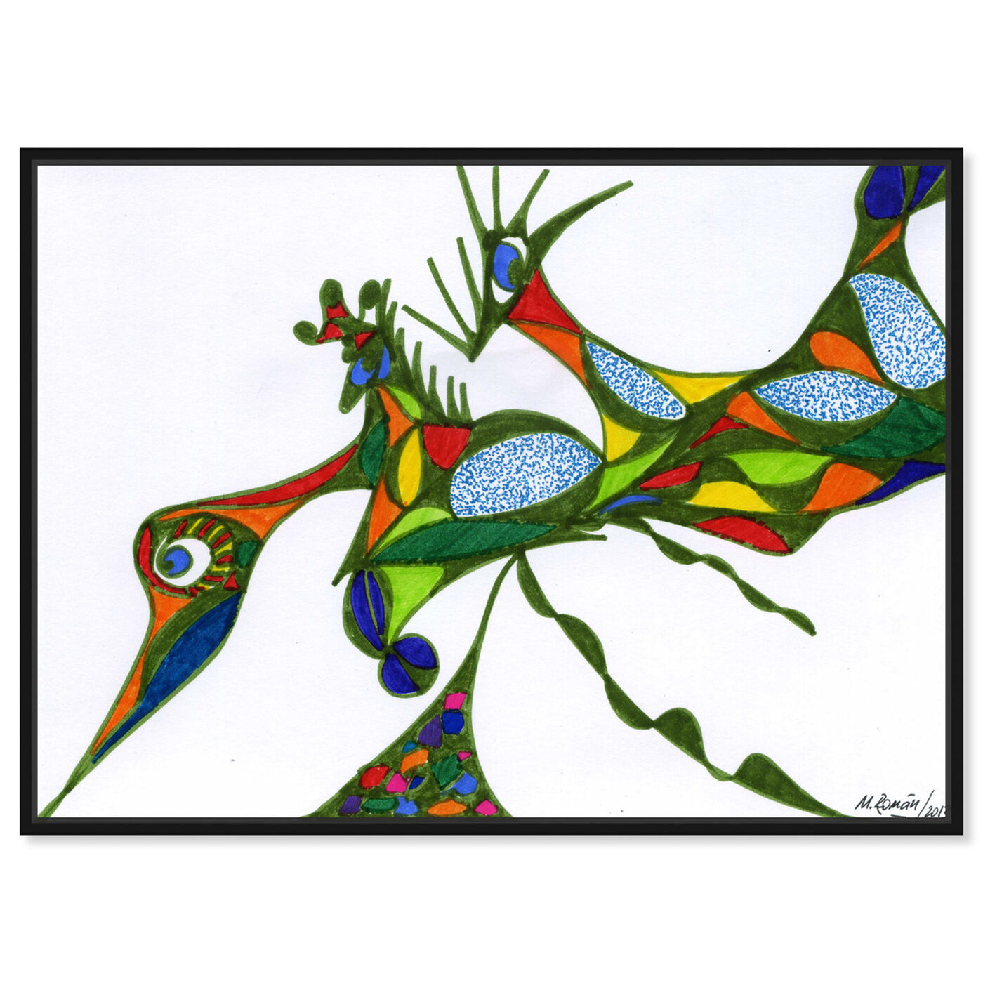 Front view of Sea Dragon featuring abstract and shapes art.