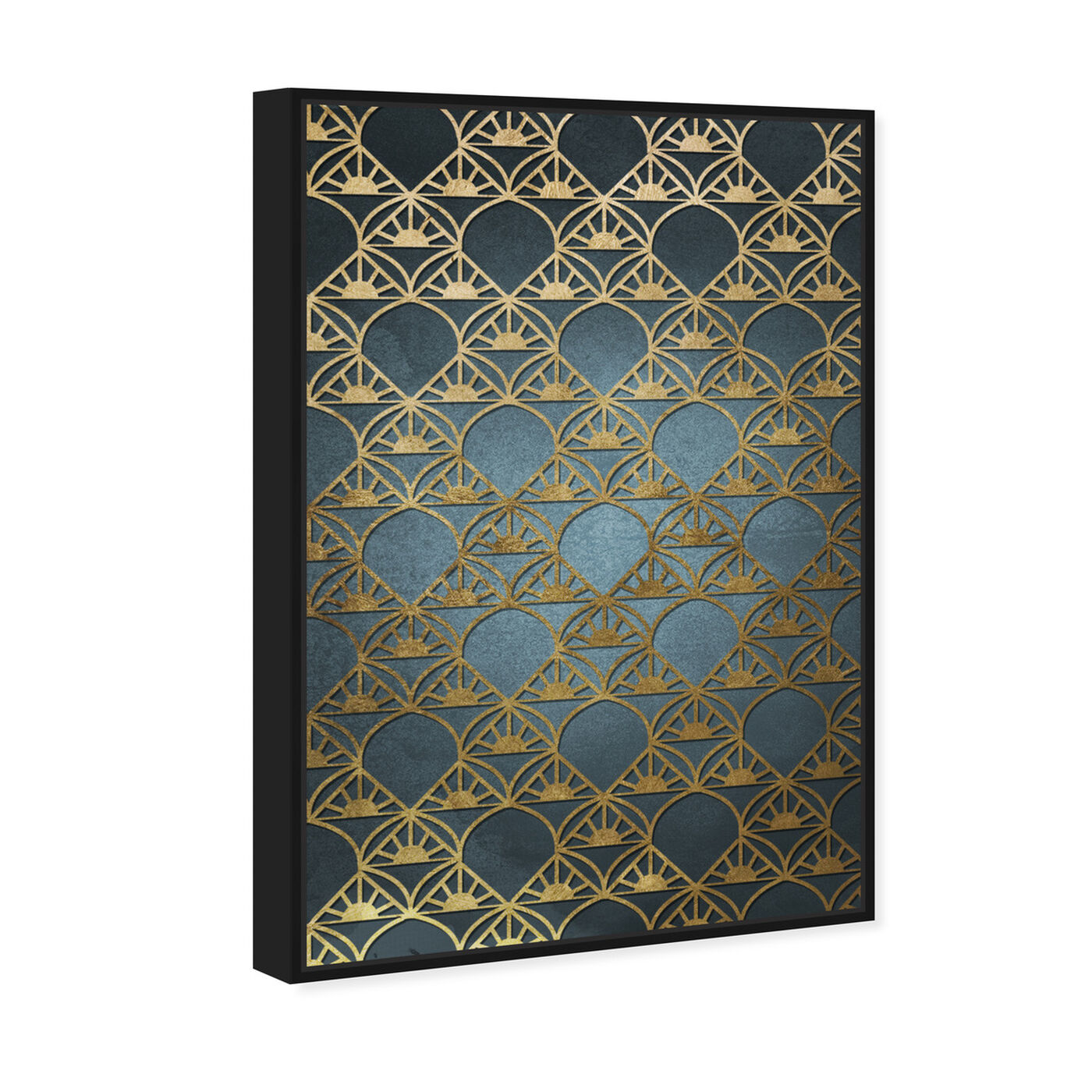 Angled view of Gold Deco featuring abstract and patterns art.
