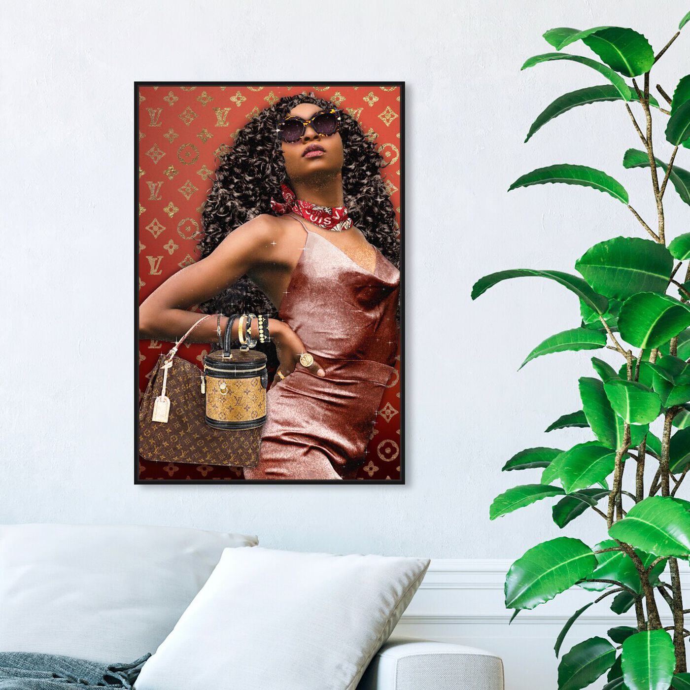 Hanging view of Bye Girl Bye featuring fashion and glam and handbags art.