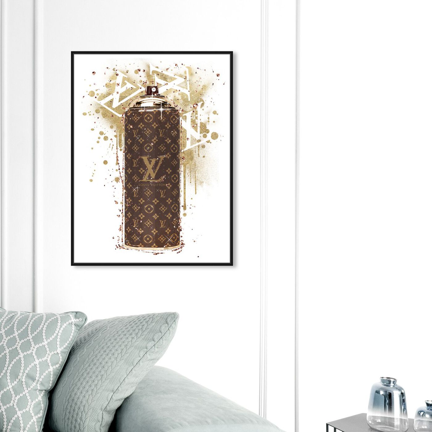 Hanging view of Glam Spray Gold featuring fashion and glam and lifestyle art.