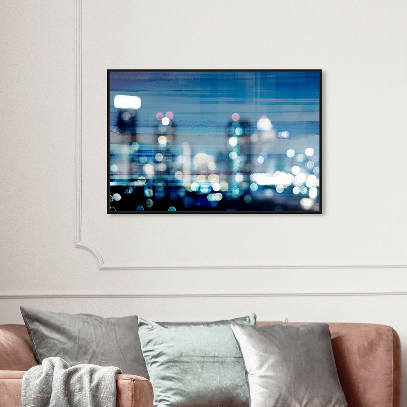 Hanging view of Blurry Metropolis featuring cities and skylines and urban and cityscapes art.