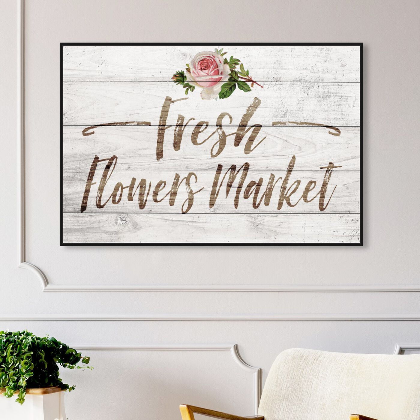 Hanging view of Fresh Flowers Market featuring typography and quotes and quotes and sayings art.
