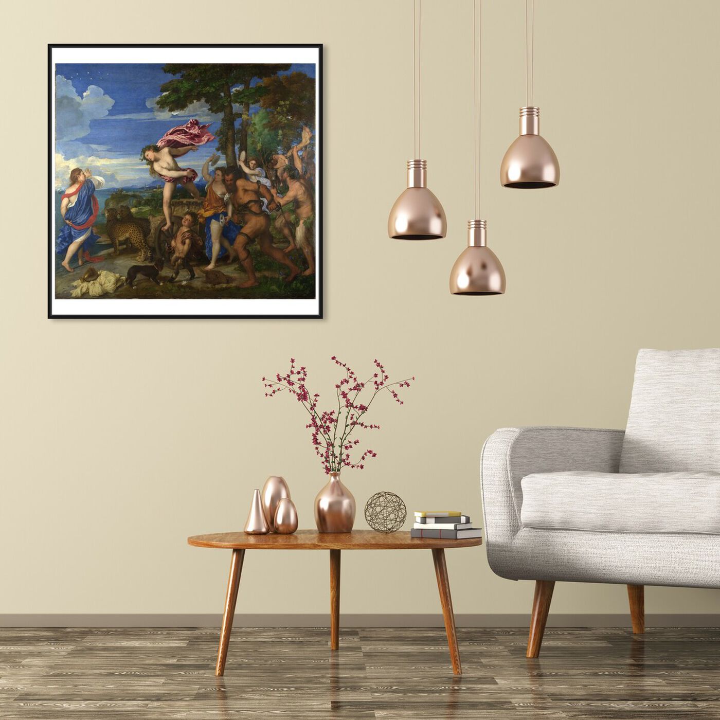 Hanging view of Titian - Bacchus and Ariadne featuring classic and figurative and renaissance art.