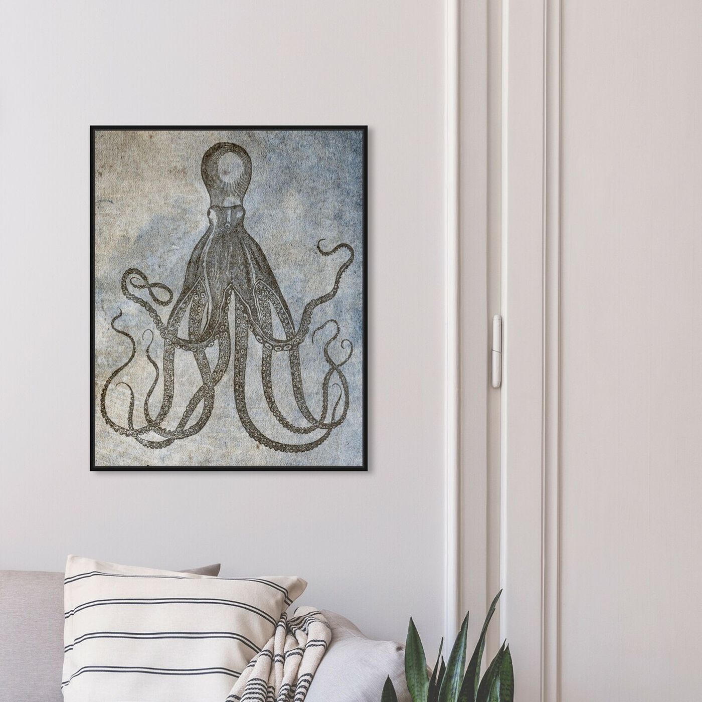 Hanging view of Octopus II featuring nautical and coastal and marine life art.