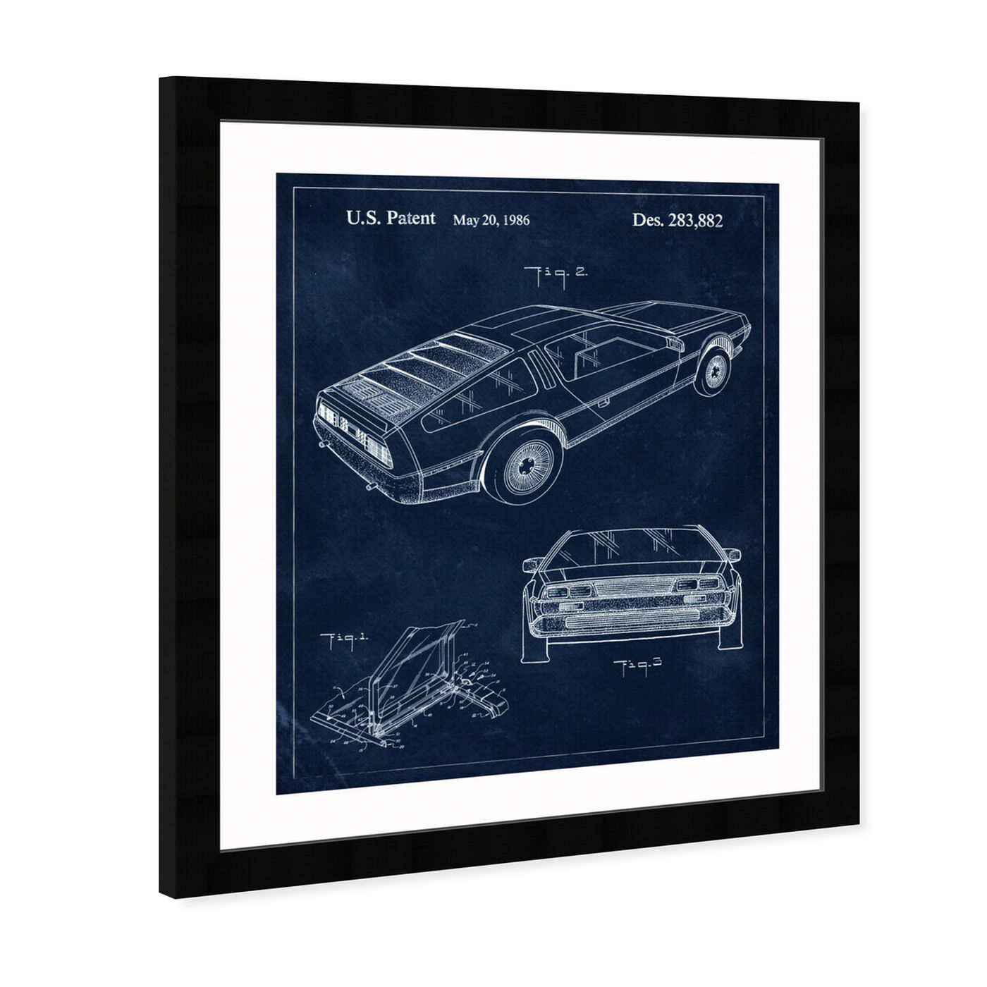 Angled view of Delorean, 1986 II featuring transportation and automobiles art.