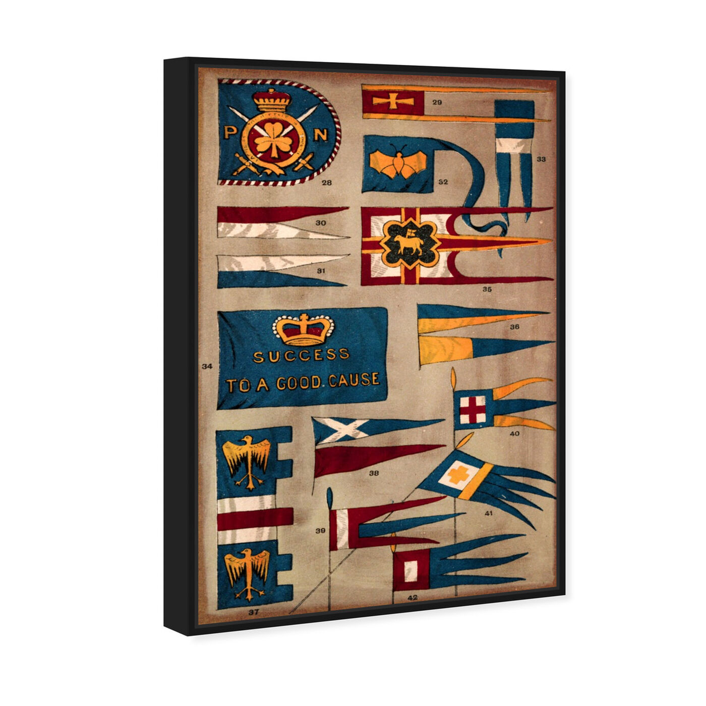 Angled view of Kingdom Flags featuring maps and flags and flags art.