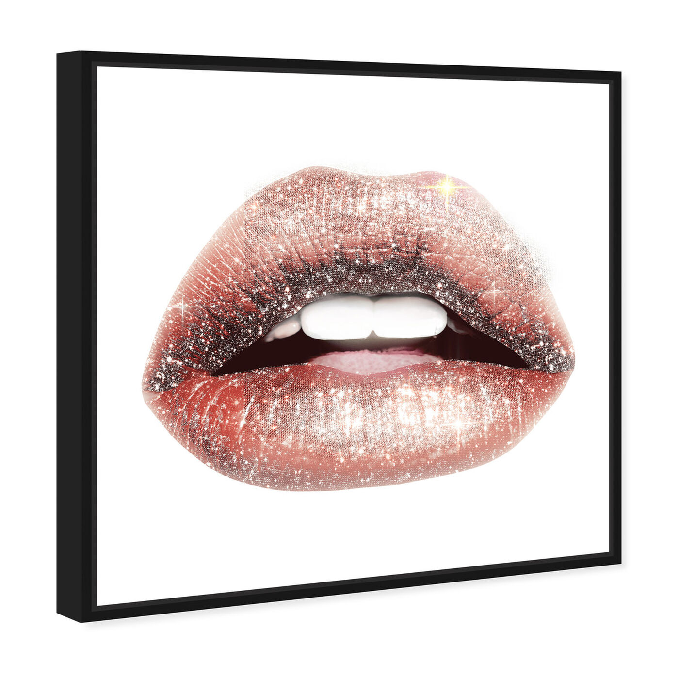 Angled view of Lips and Rhinestones III featuring fashion and glam and lips art.