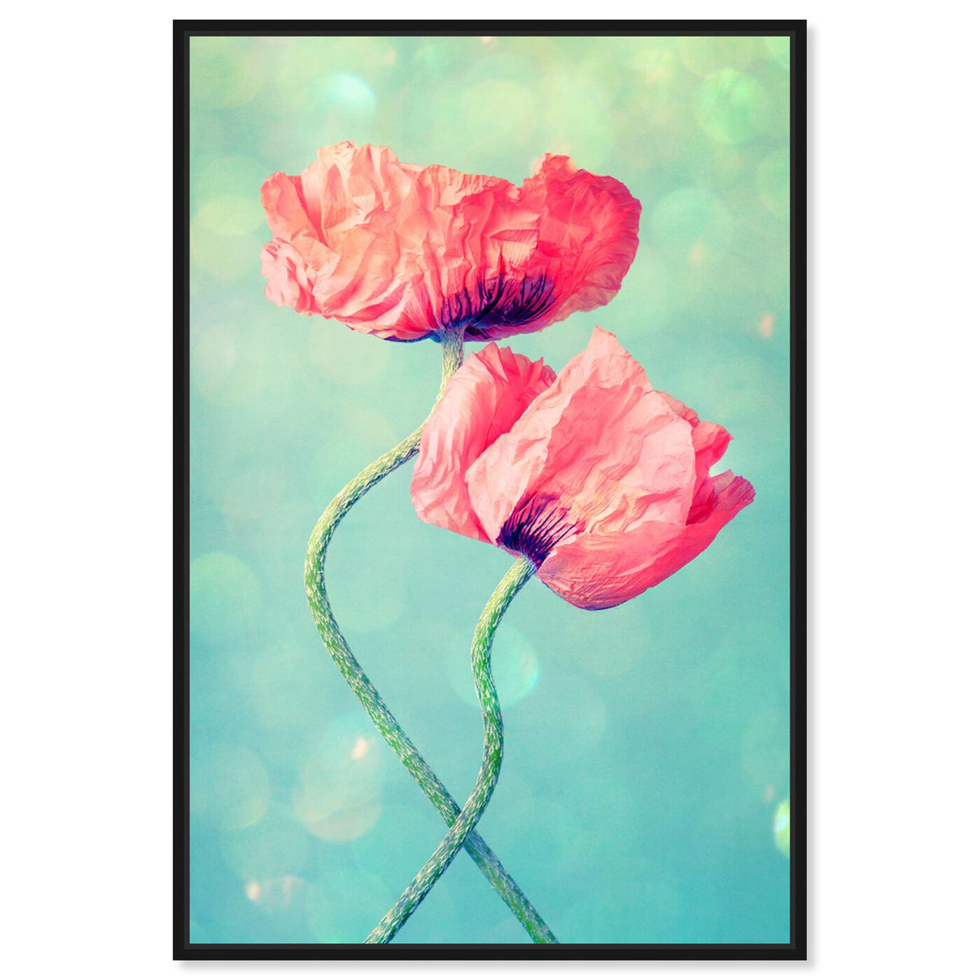 Front view of Poppies in Love featuring floral and botanical and florals art.