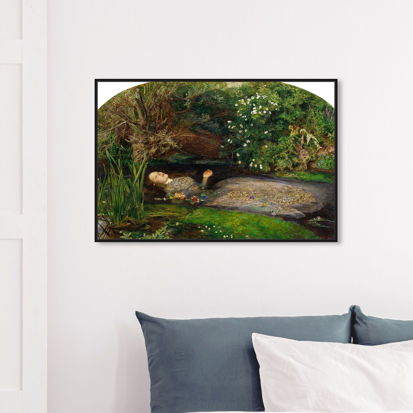 Hanging view of Millais - Ophelia featuring classic and figurative and impressionism art.