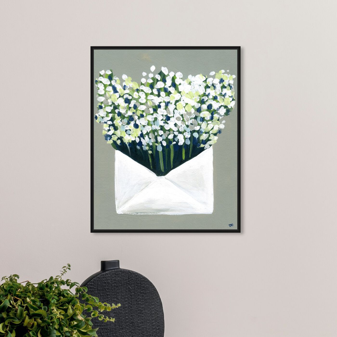 Hanging view of Mail from the Valley featuring floral and botanical and florals art.