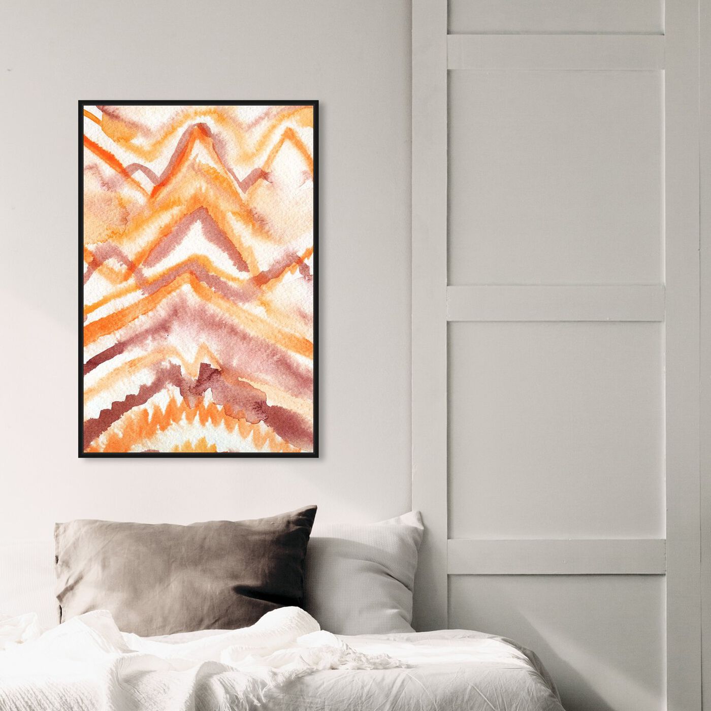 Hanging view of Wild Sun Ray featuring abstract and watercolor art.