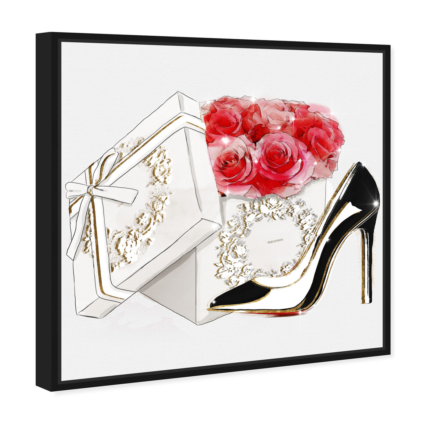 Angled view of Gorgeous Gifts Noir featuring fashion and glam and shoes art.