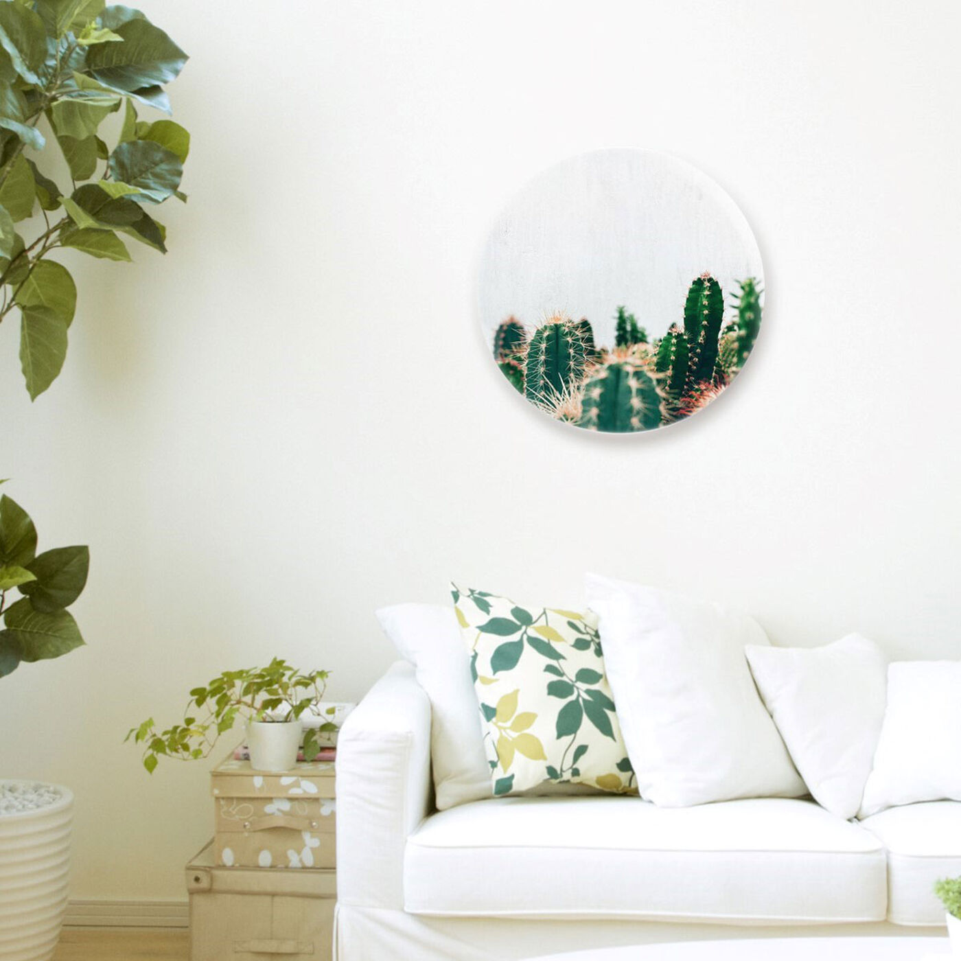 Hanging view of Cactus Family Circle featuring floral and botanical and botanicals art.