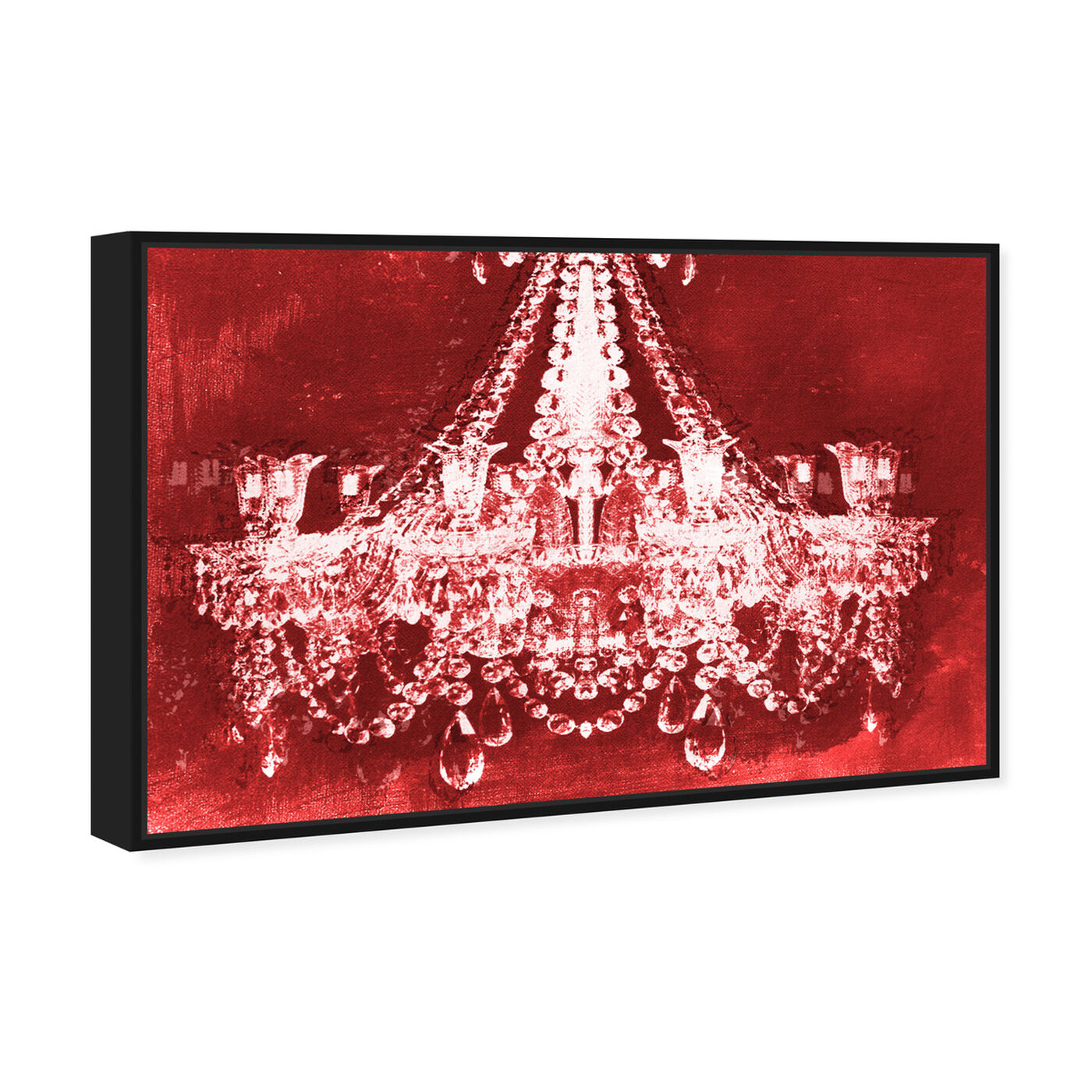 Angled view of Dramatic Entrance Red Velvet featuring fashion and glam and chandeliers art.