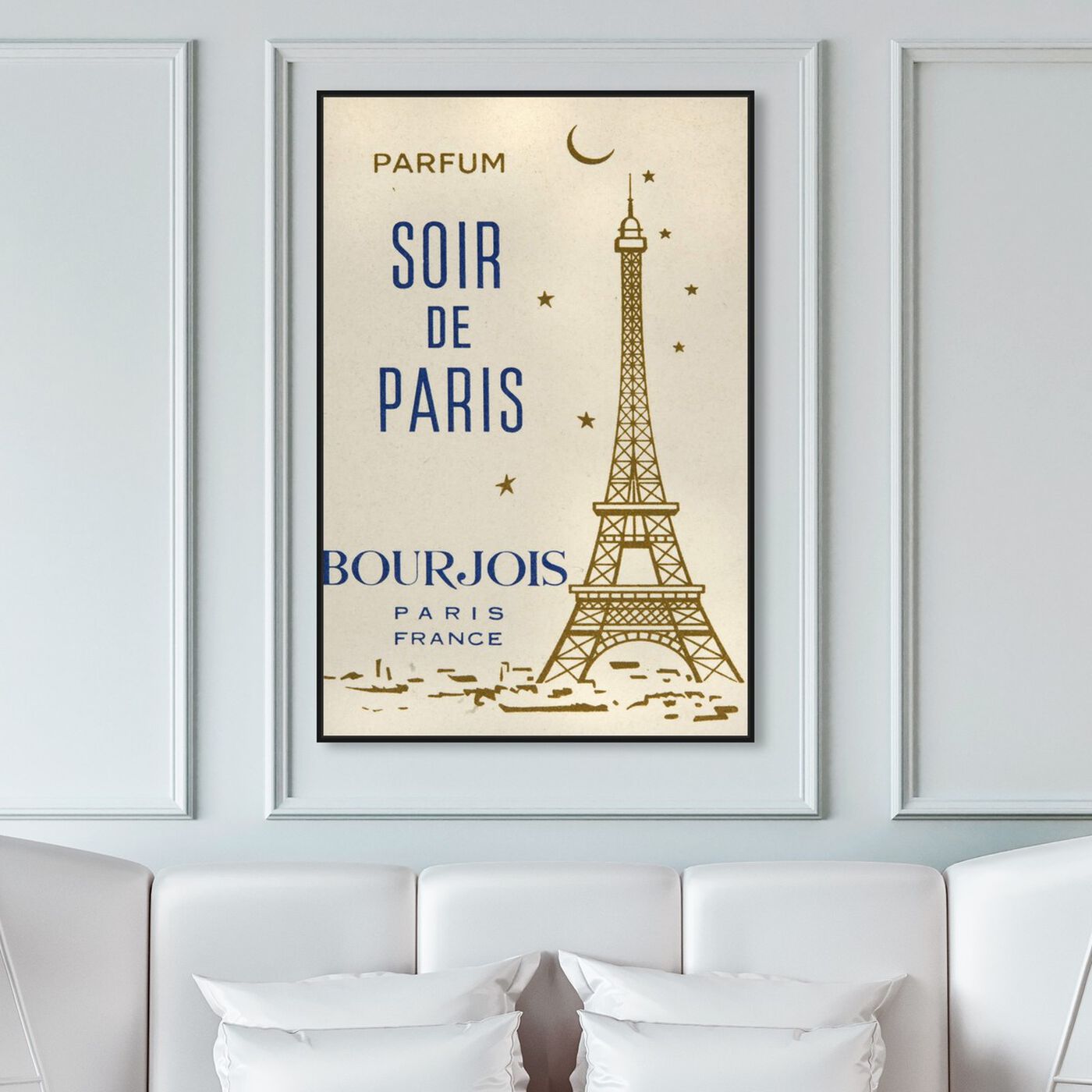 Hanging view of Parfum Soir de Paris featuring cities and skylines and european cities art.