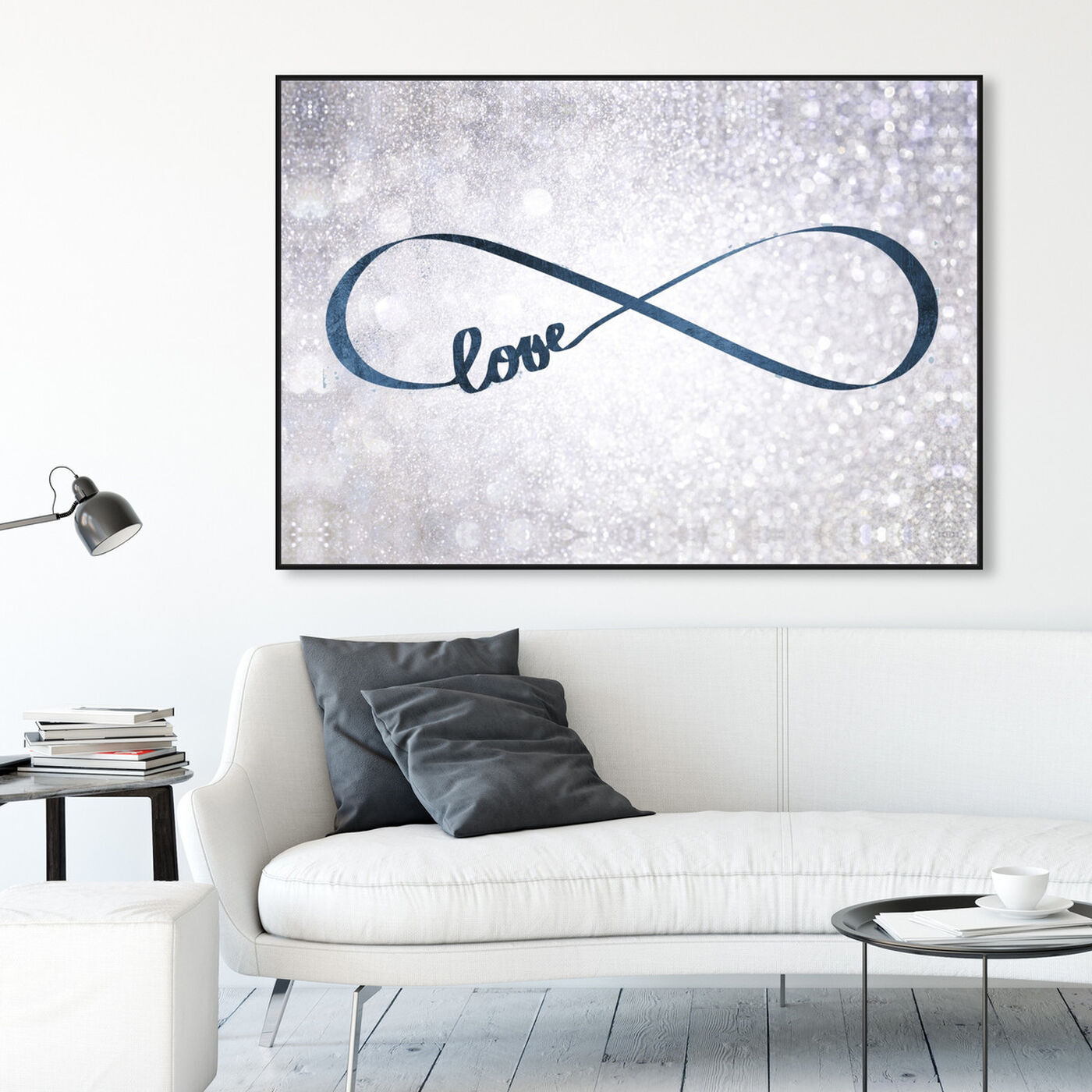 Hanging view of Sparkle Love Snow featuring typography and quotes and love quotes and sayings art.
