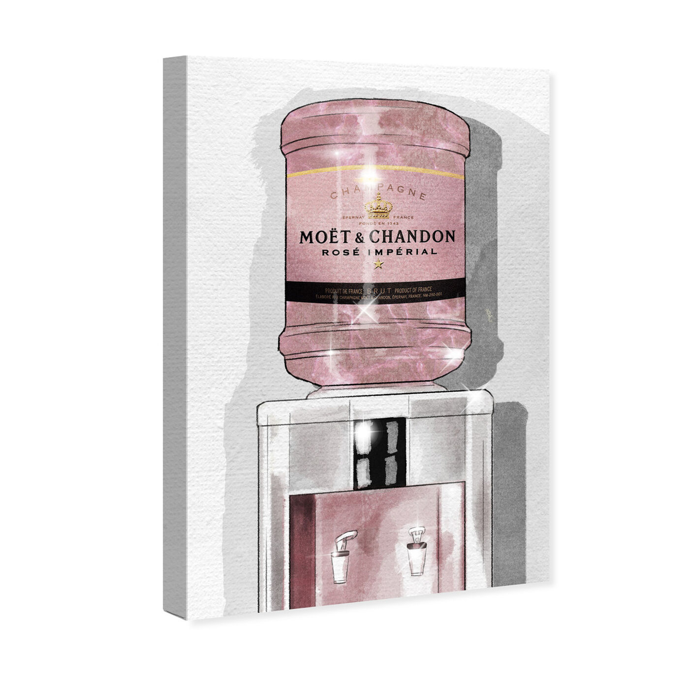 Angled view of Rose Champagne Watercooler featuring fashion and glam and lifestyle art.