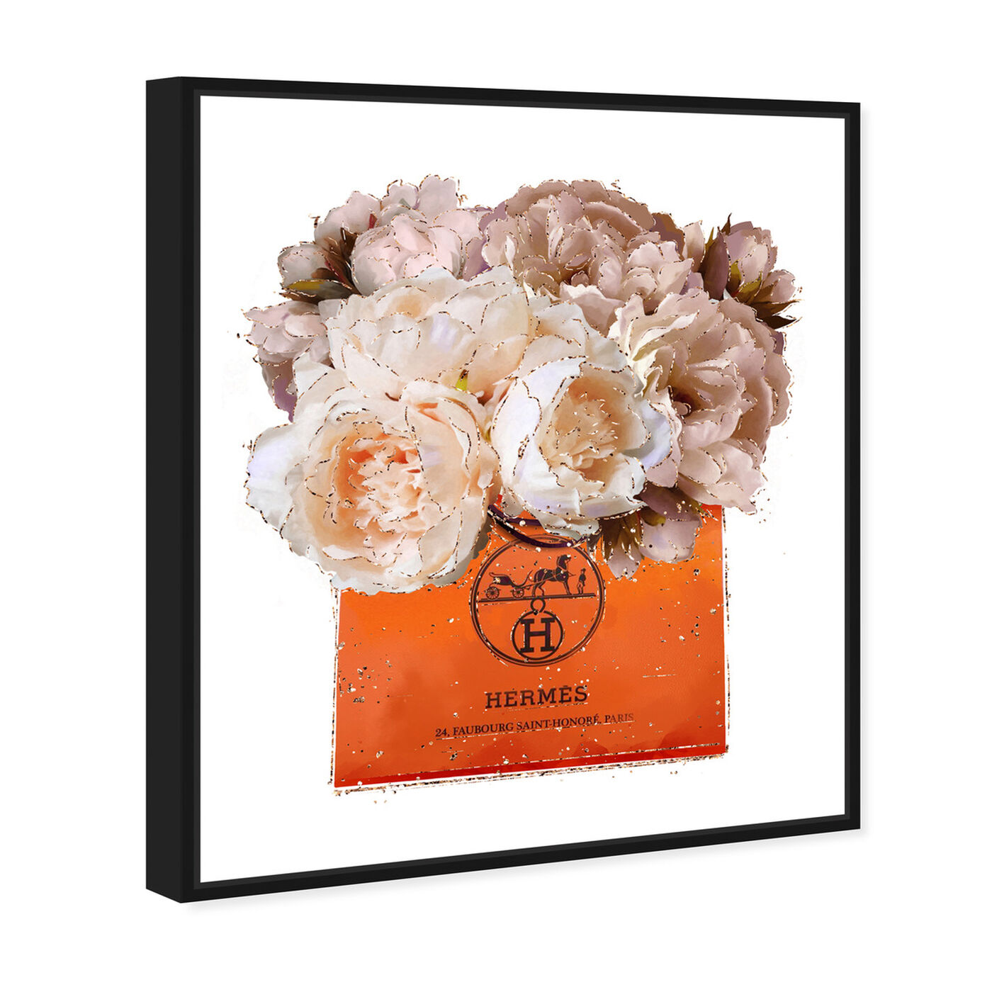 Angled view of Tangerine For You Peony featuring fashion and glam and lifestyle art.