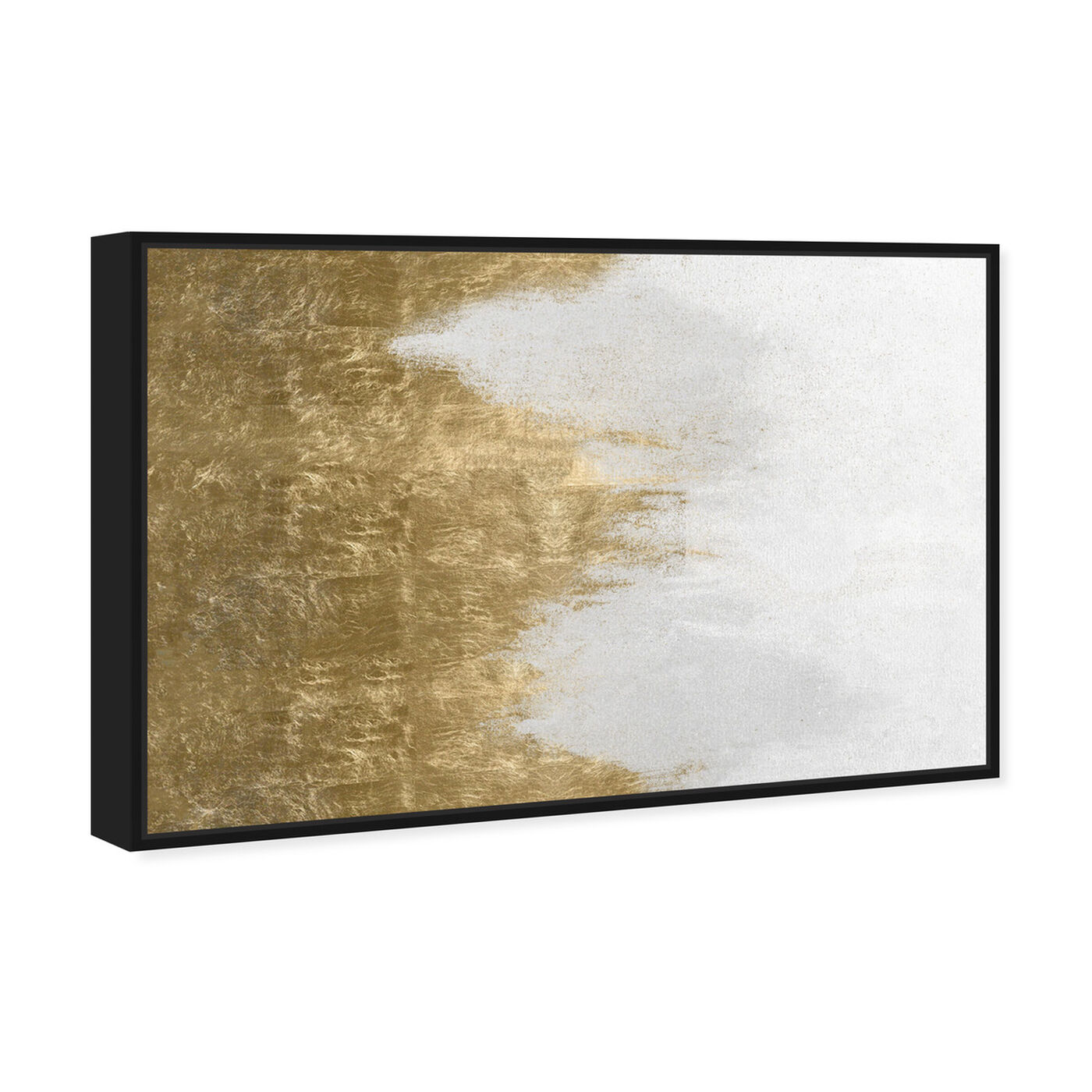 Angled view of White Waves of Gold featuring abstract and paint art.