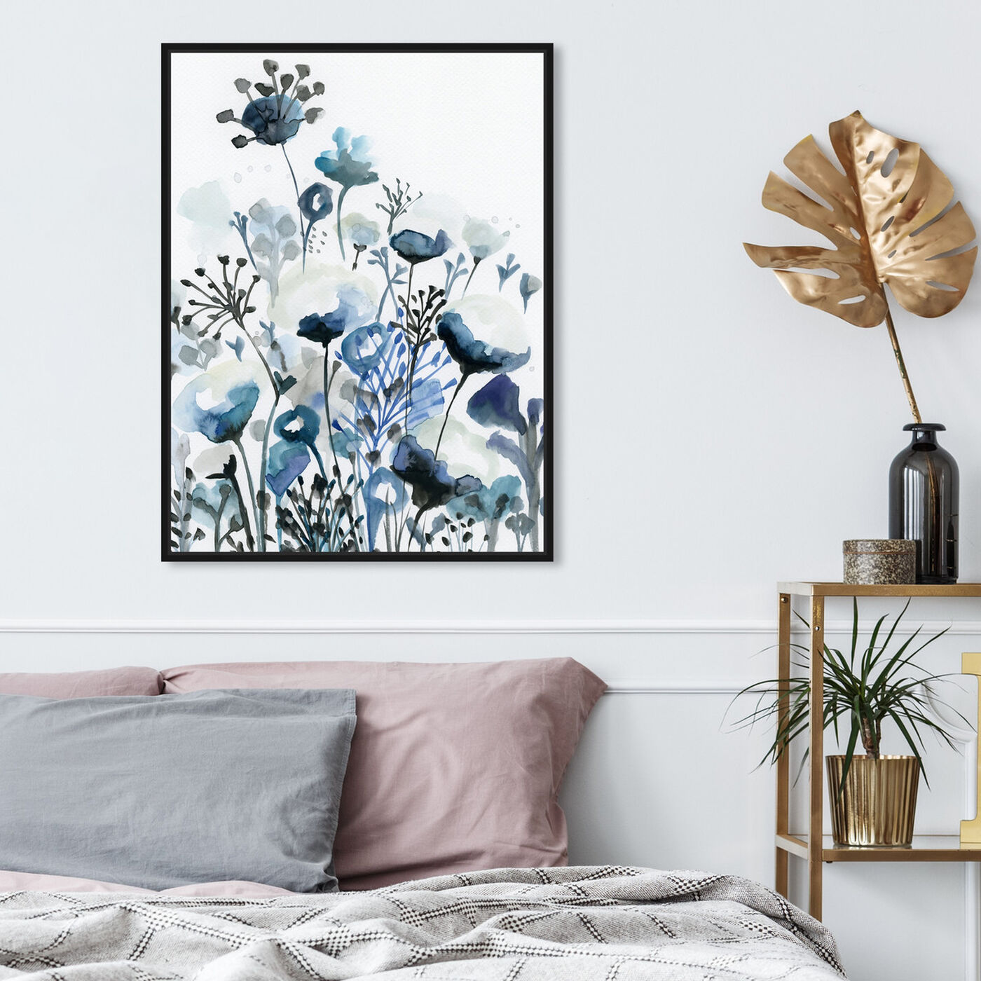 Hanging view of Deep Blue Forest featuring floral and botanical and gardens art.