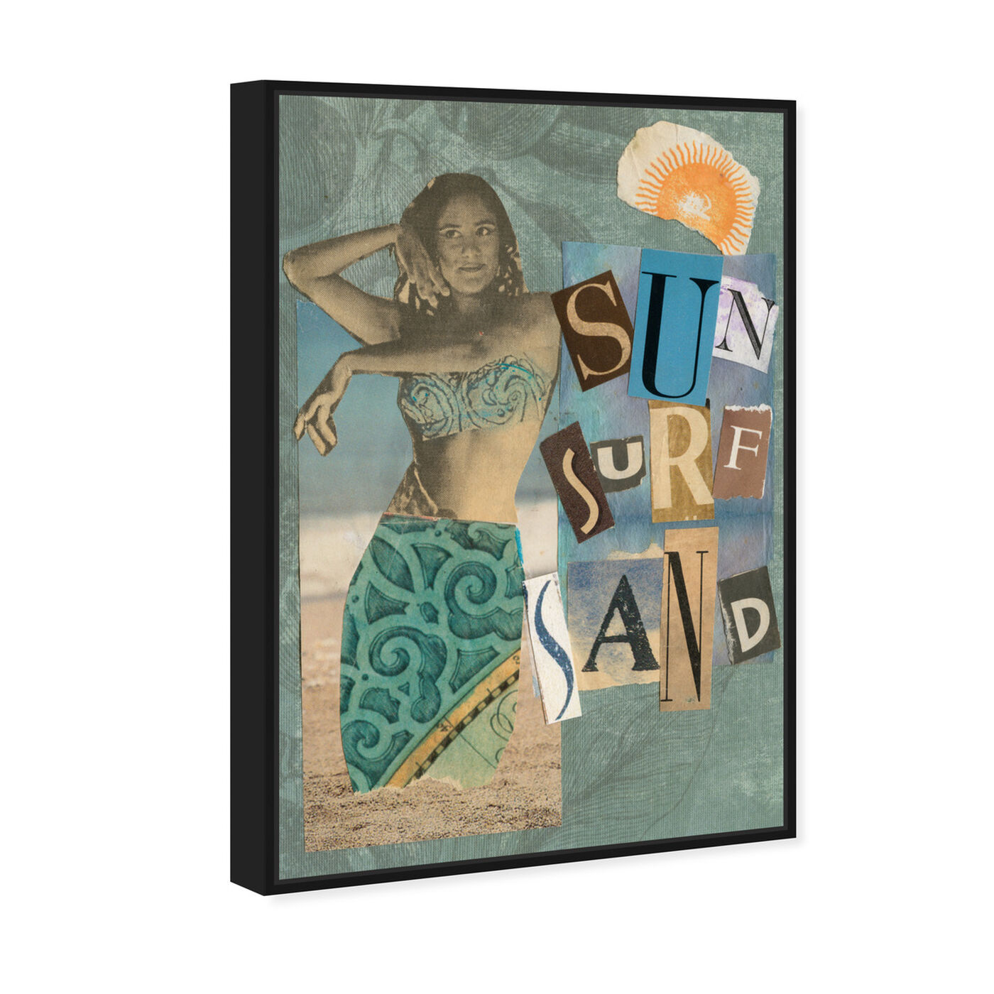Angled view of Sun Surf Sand by Anne Wadsworth featuring nautical and coastal and nautical sports art.