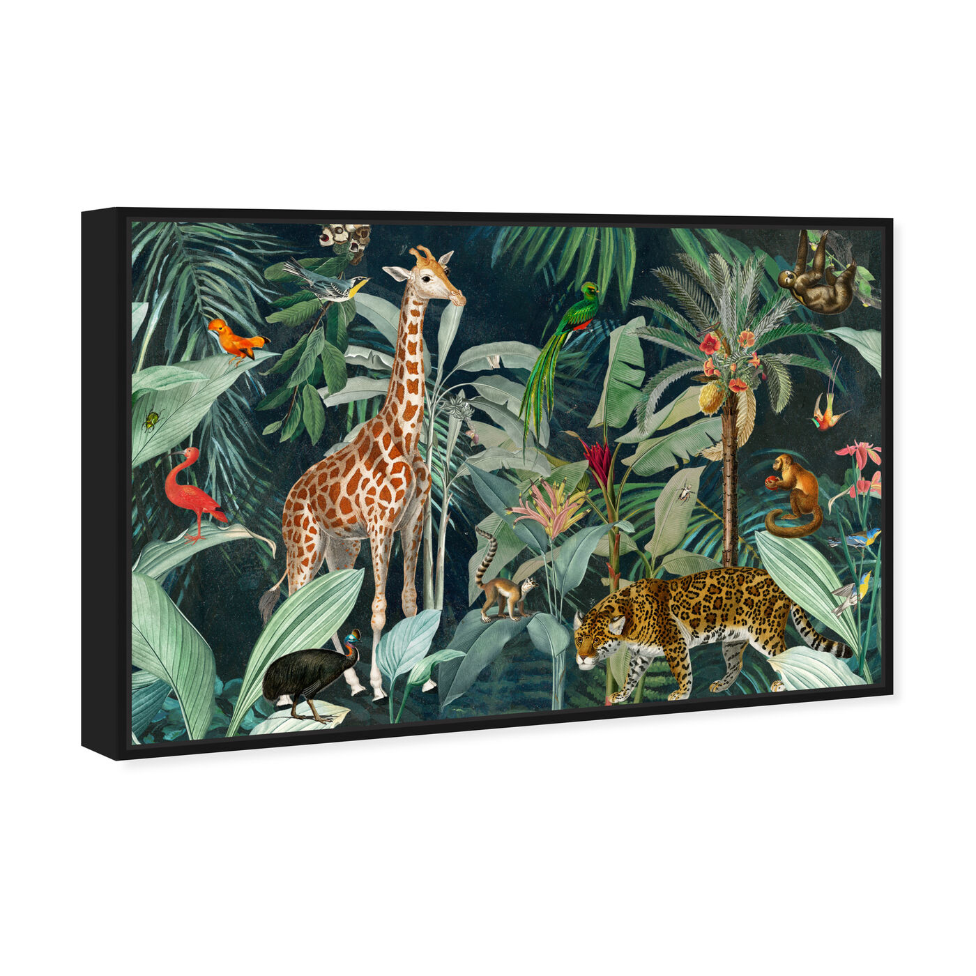 Angled view of Jungle Reves featuring animals and zoo and wild animals art.