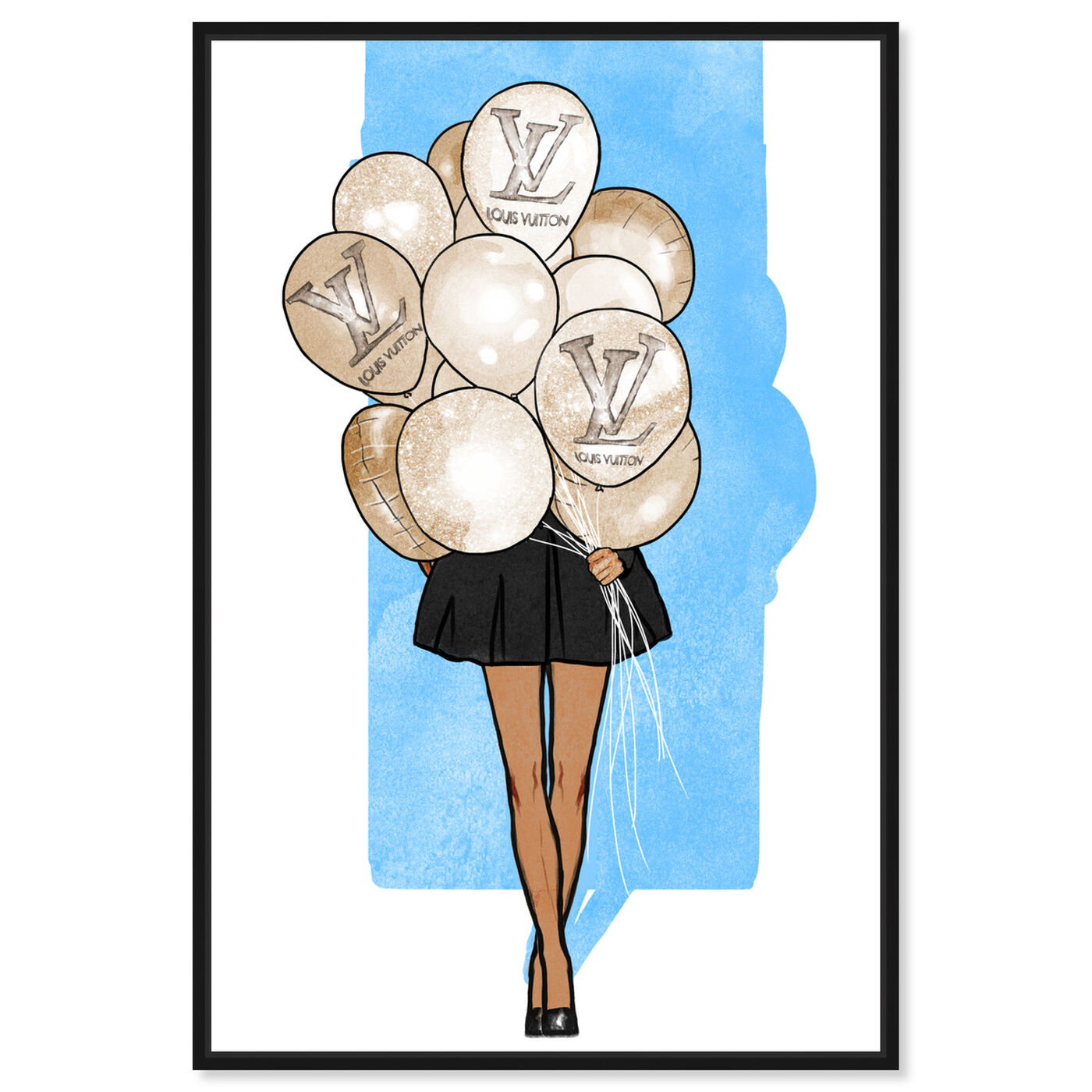 Front view of Balloon Girl Blue featuring fashion and glam and fashion art.