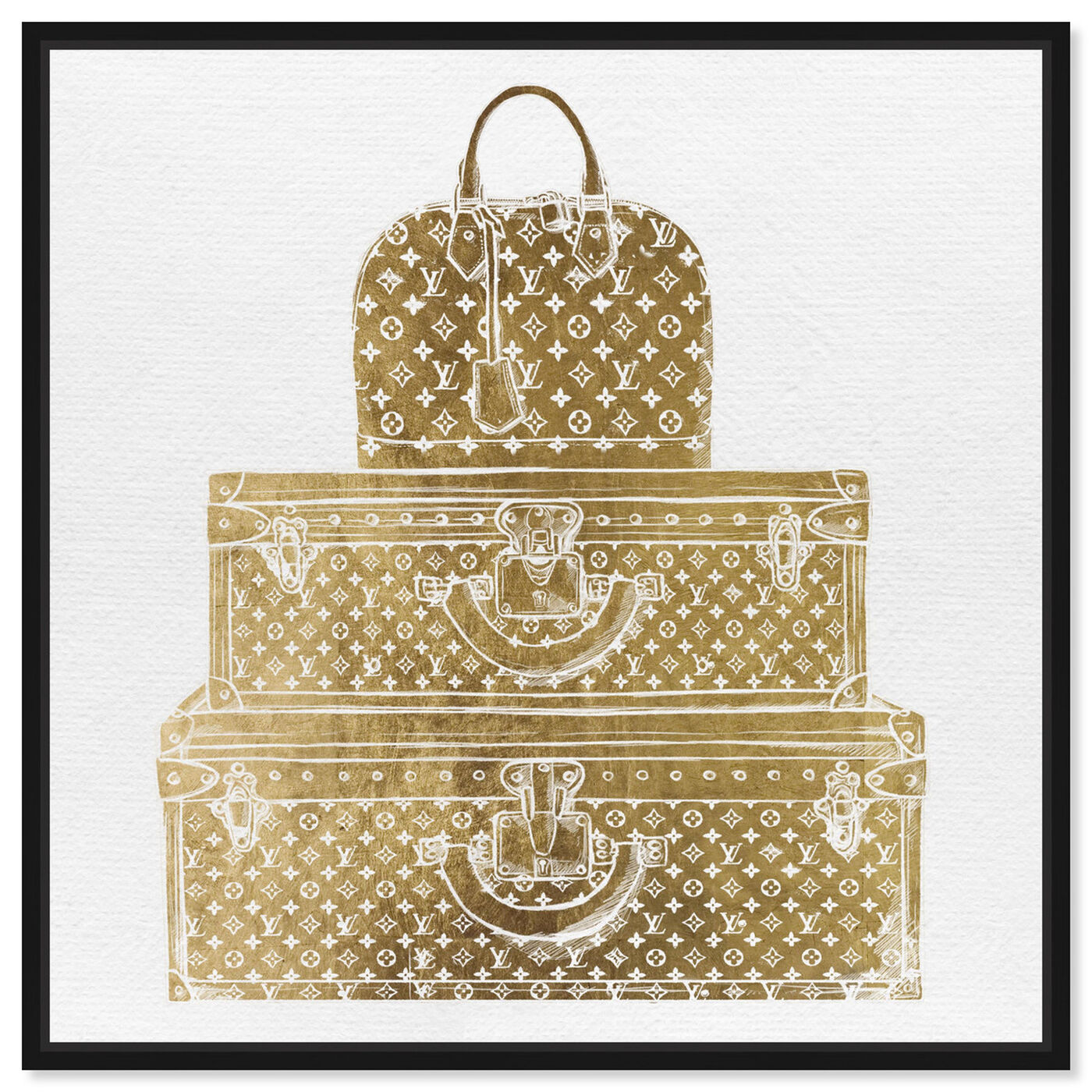 Front view of Royal Bag and Luggage Gold featuring fashion and glam and travel essentials art.