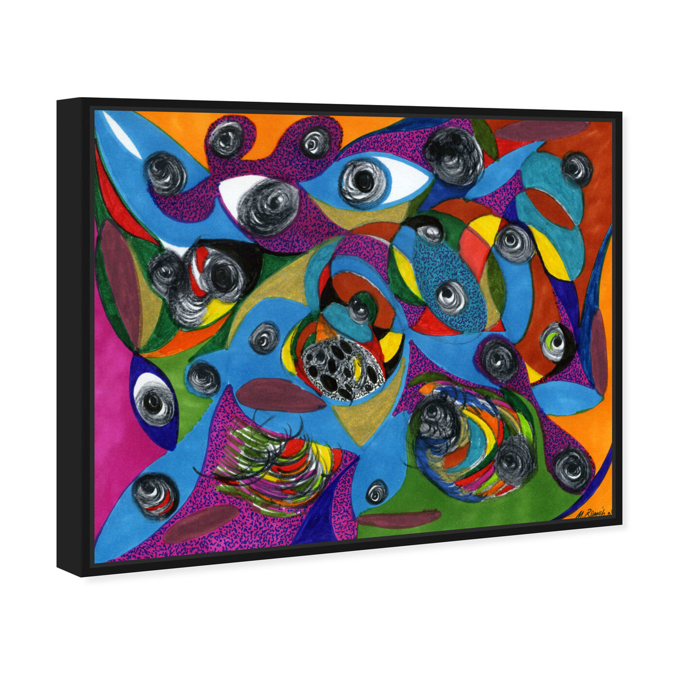 Angled view of Eye See You featuring abstract and geometric art.
