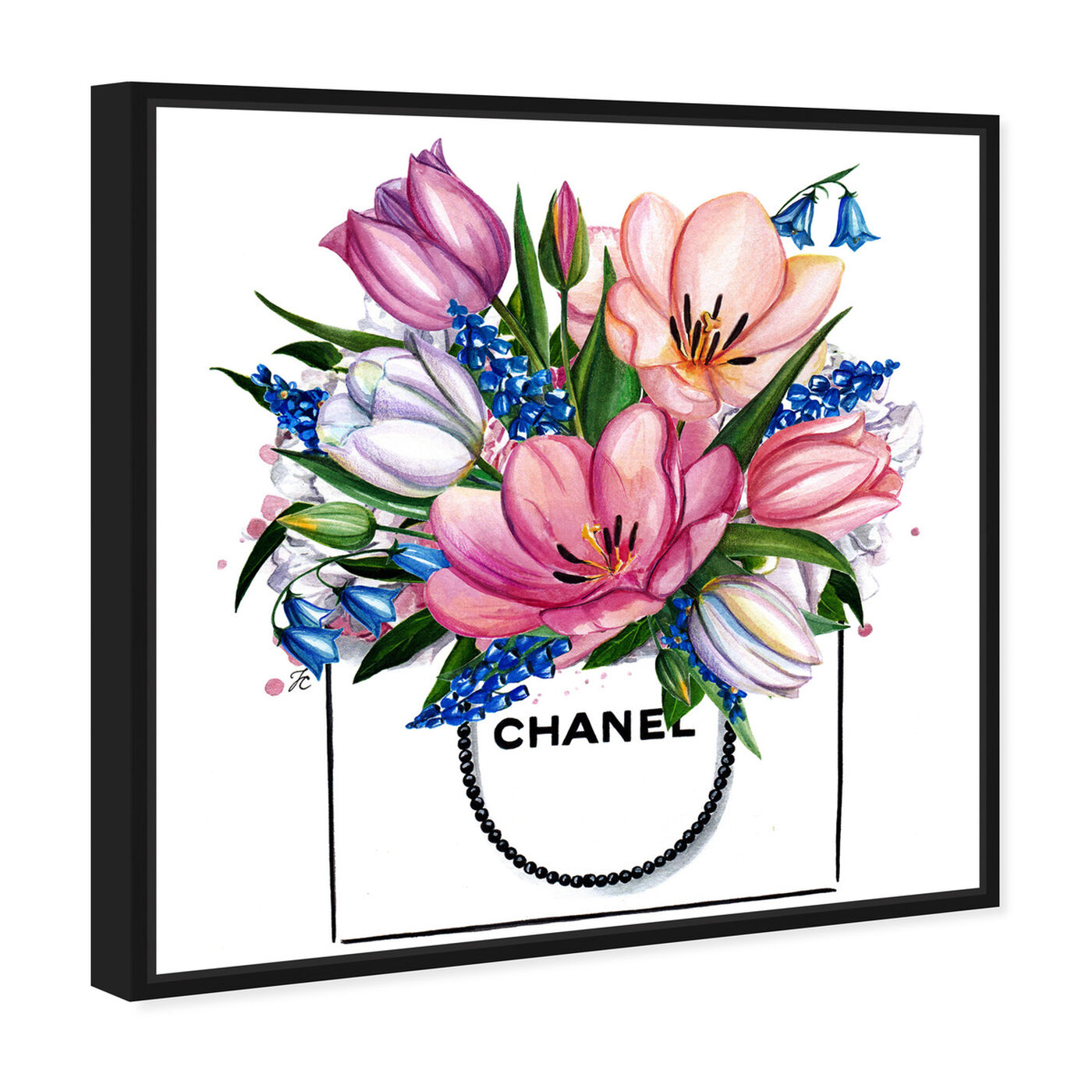 Angled view of Doll Memories - Tulip Shopping Bag featuring fashion and glam and fashion art.