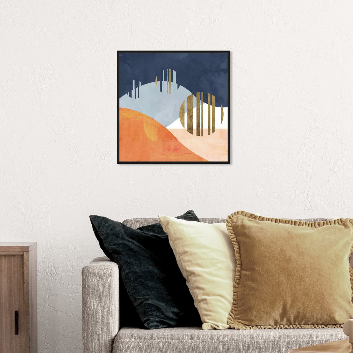 Hanging view of The Desert Night featuring abstract and geometric art.