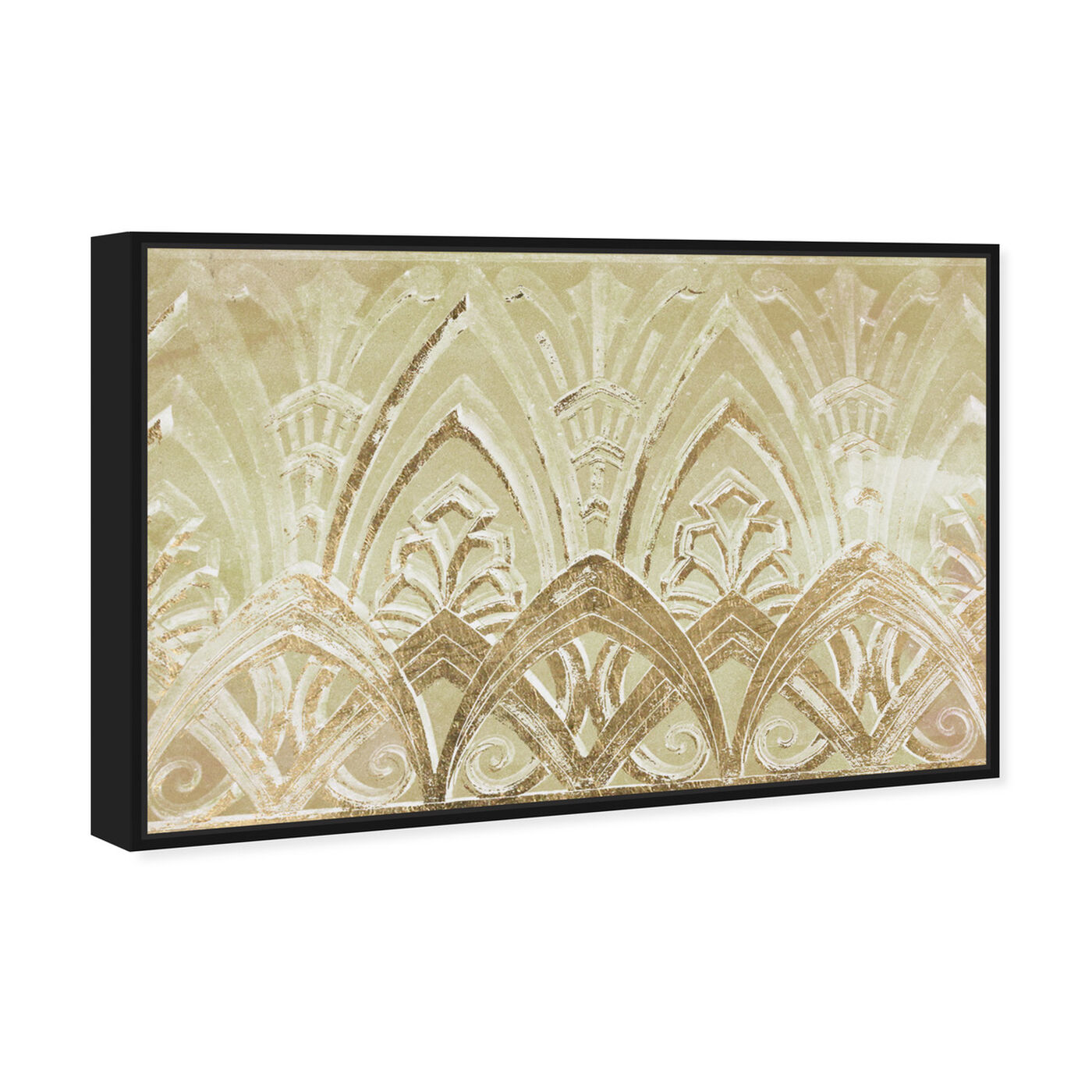 Angled view of Copacabana in Gold featuring abstract and textures art.