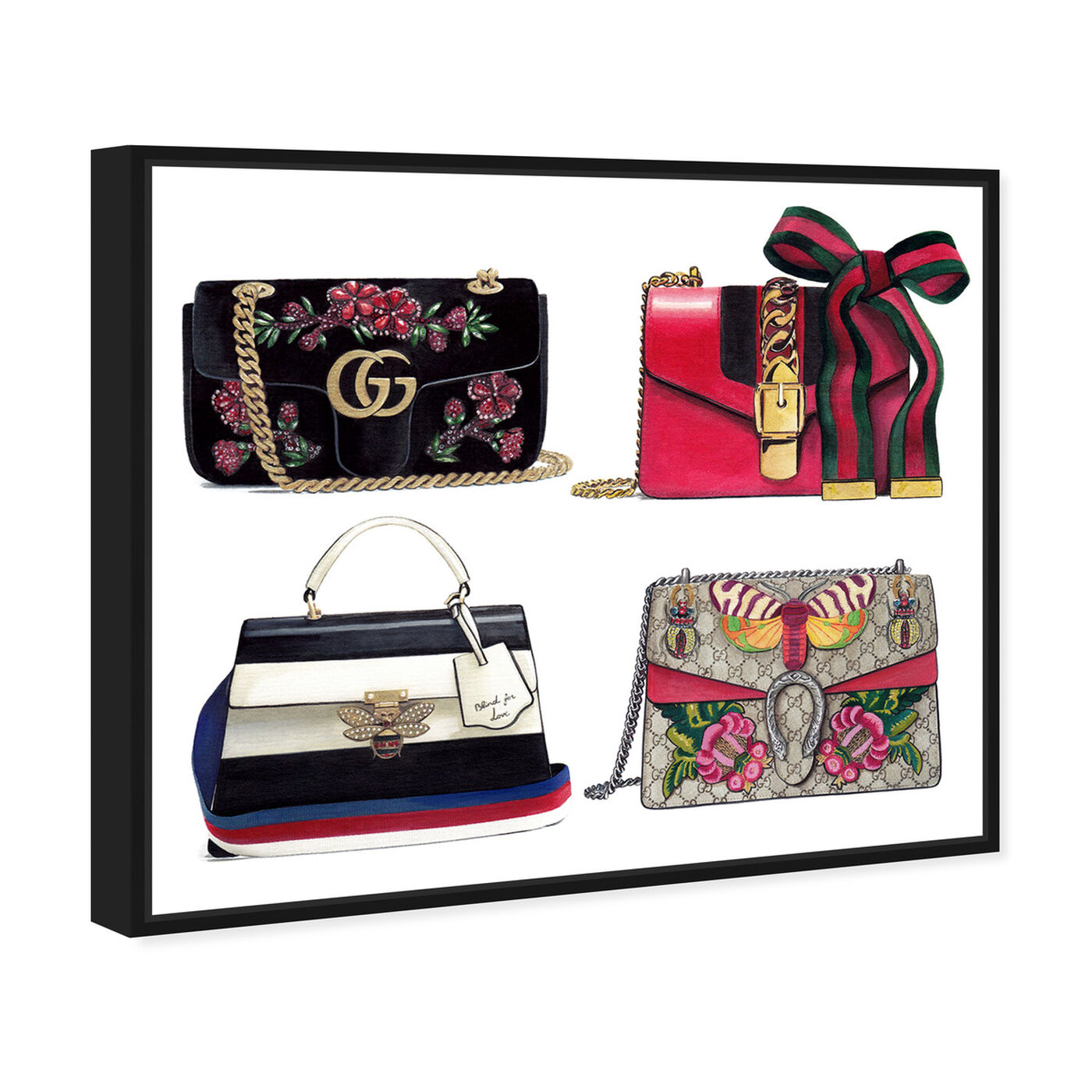 Angled view of Doll Memories - Collage featuring fashion and glam and handbags art.