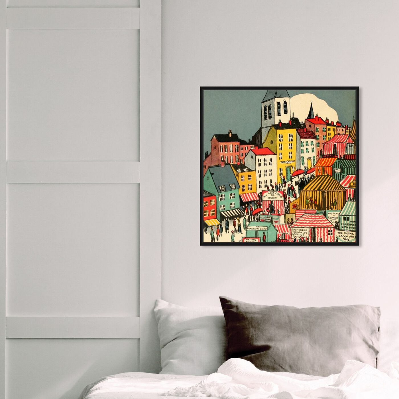 Hanging view of Little Town featuring cities and skylines and urban and cityscapes art.