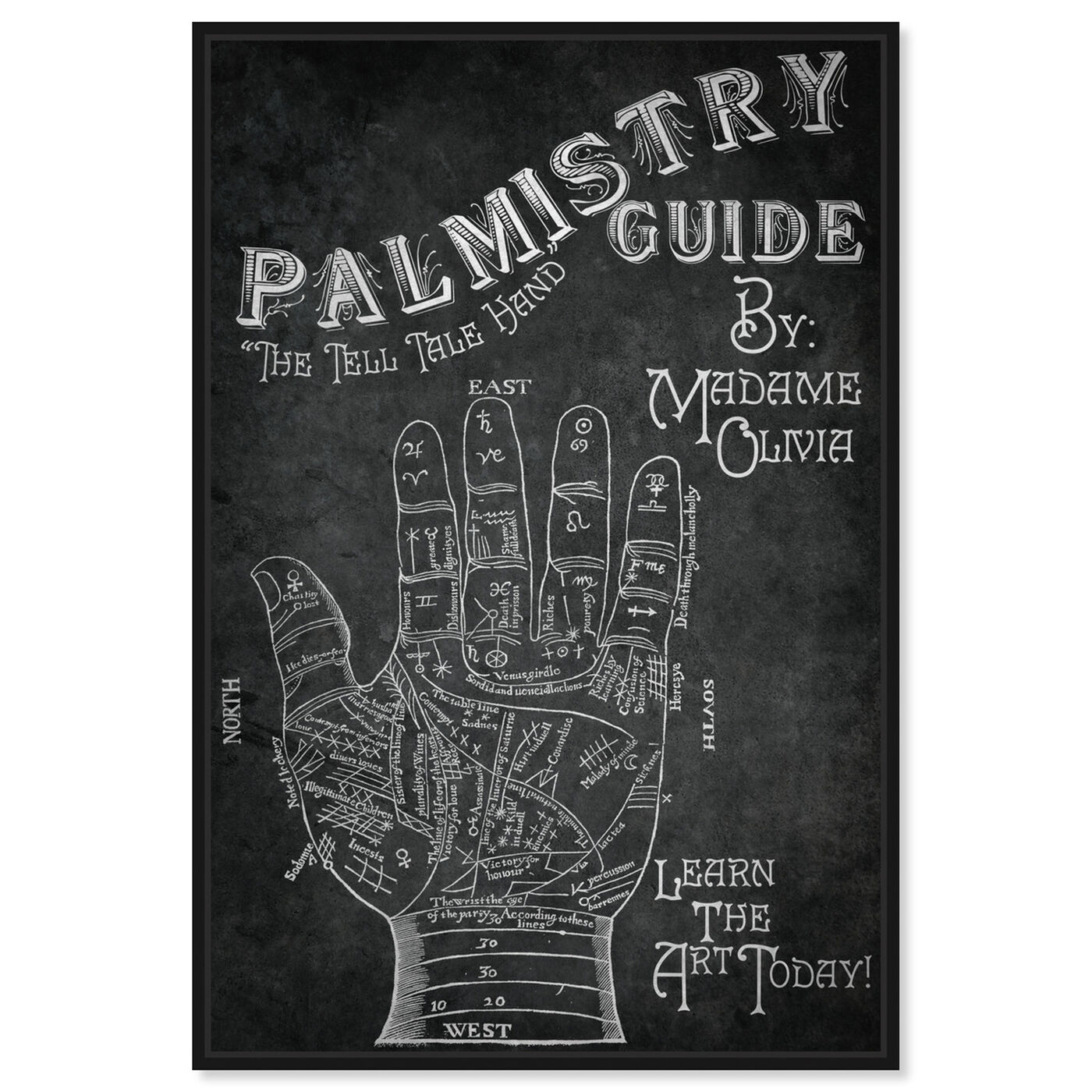Front view of Palmistry Book featuring spiritual and religious and zodiac art.