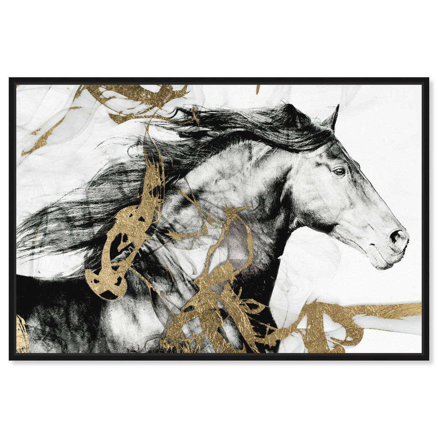 Front view of Gold and Black Beauty featuring animals and farm animals art.