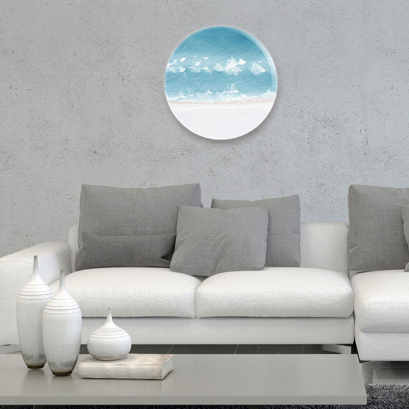 Hanging view of Calm Perfect Ocean Dark featuring nautical and coastal and coastal art.