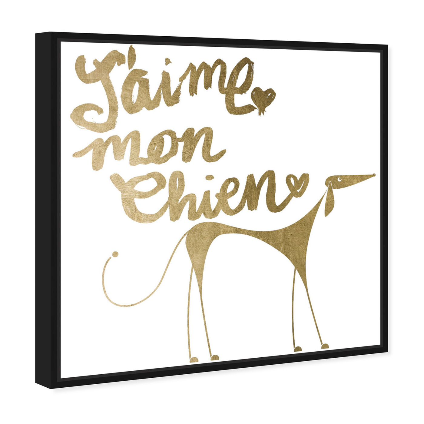 Angled view of Mon Chien featuring typography and quotes and love quotes and sayings art.