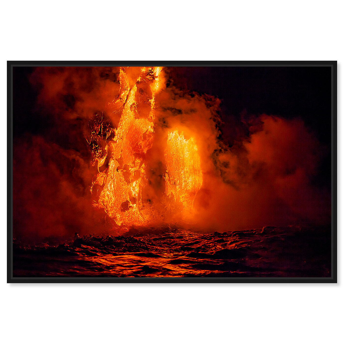 Front view of Lava Flowing by David Fleetham featuring nature and landscape and nature art.