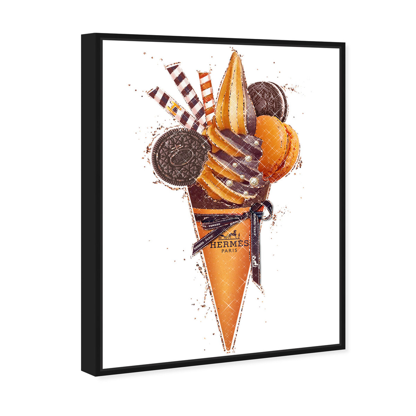 Angled view of Caramel Cocoa Gelato featuring food and cuisine and ice cream and milkshakes art.
