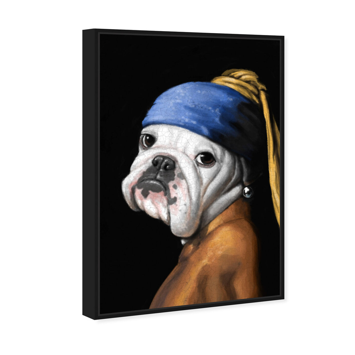 Angled view of Dog With the Pearl Earring featuring classic and figurative and classic art.