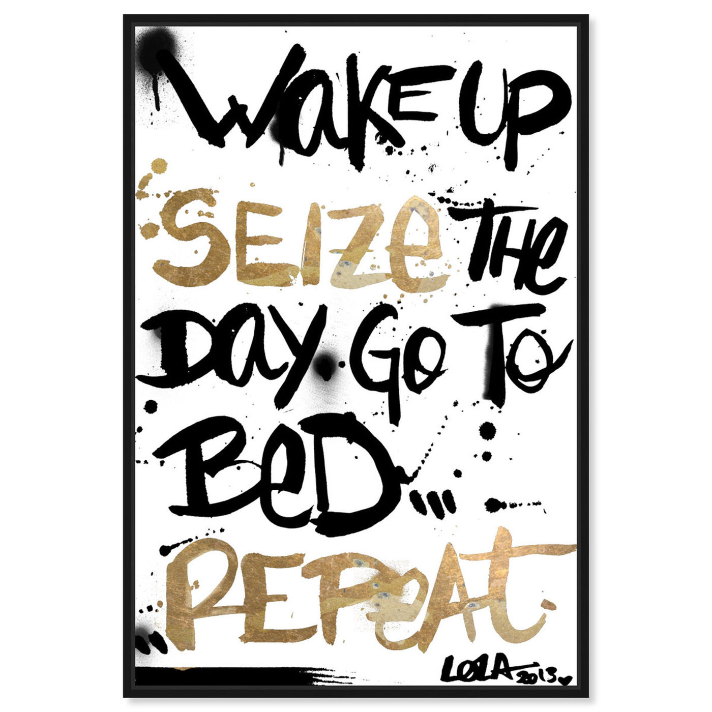 Front view of Seize The Day II featuring typography and quotes and motivational quotes and sayings art.