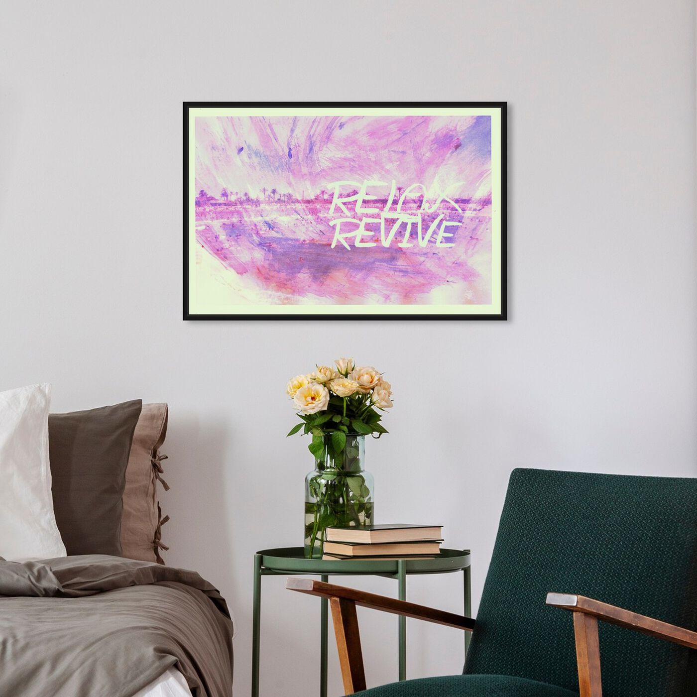 Hanging view of Revive featuring typography and quotes and quotes and sayings art.
