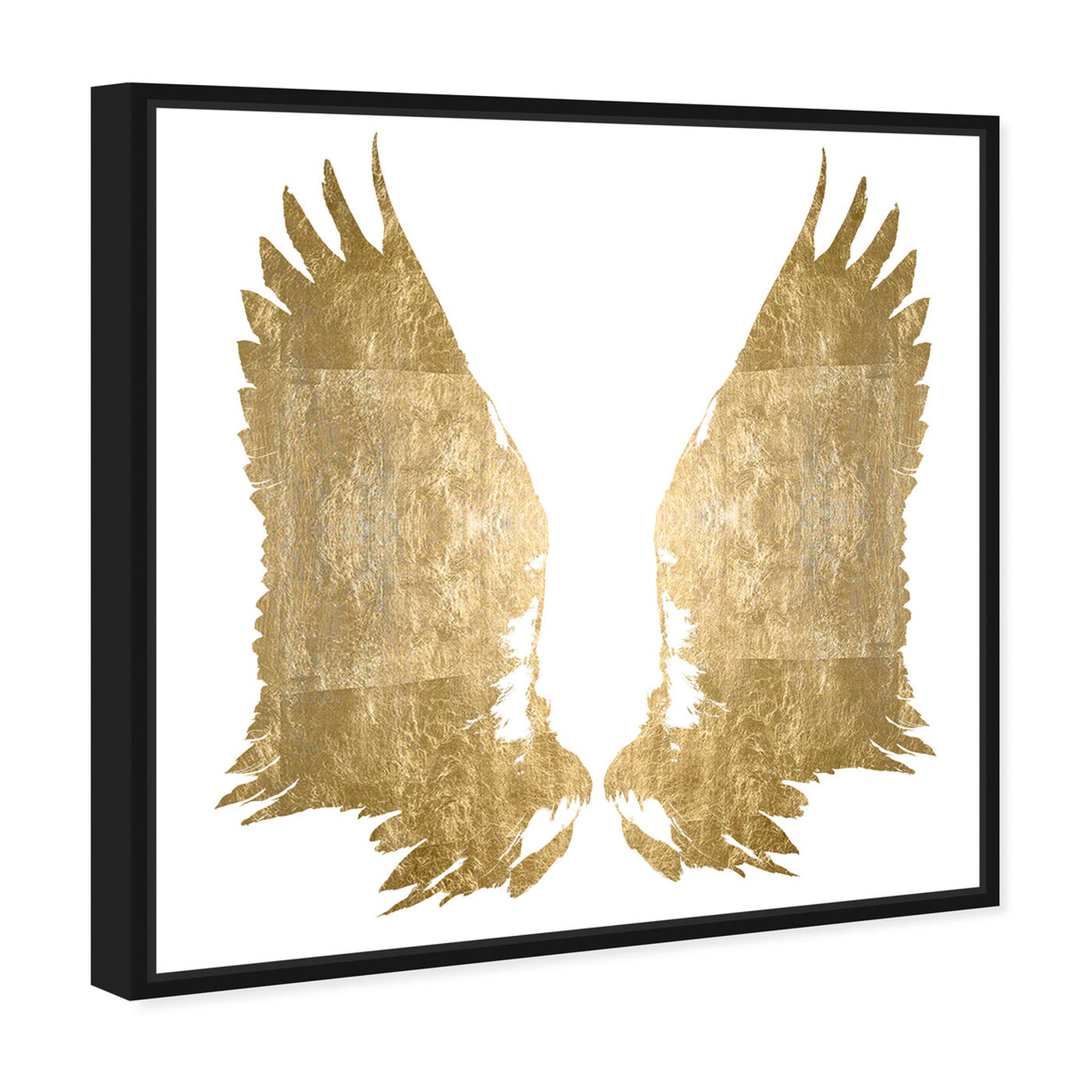 Angled view of My Golden Wings Gold Foil featuring fashion and glam and wings art.