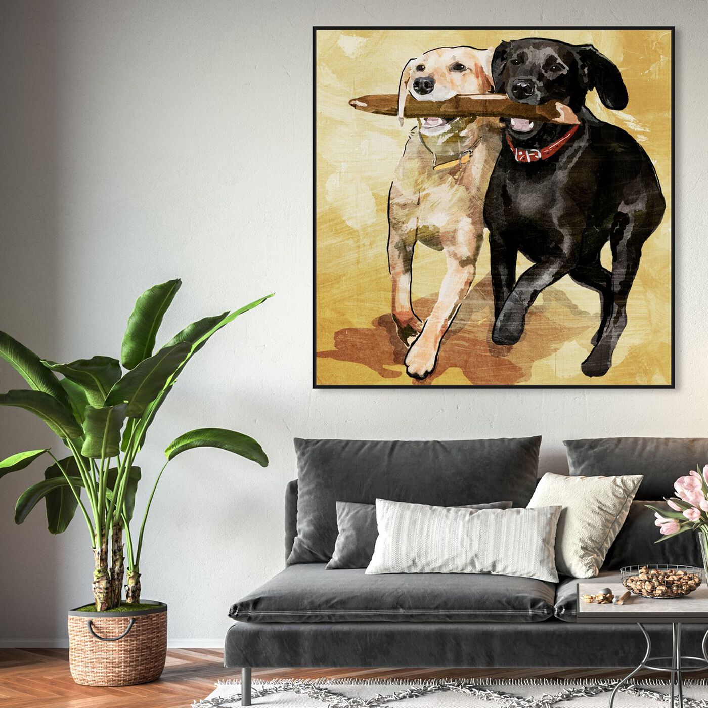 Hanging view of Playtime featuring animals and dogs and puppies art.