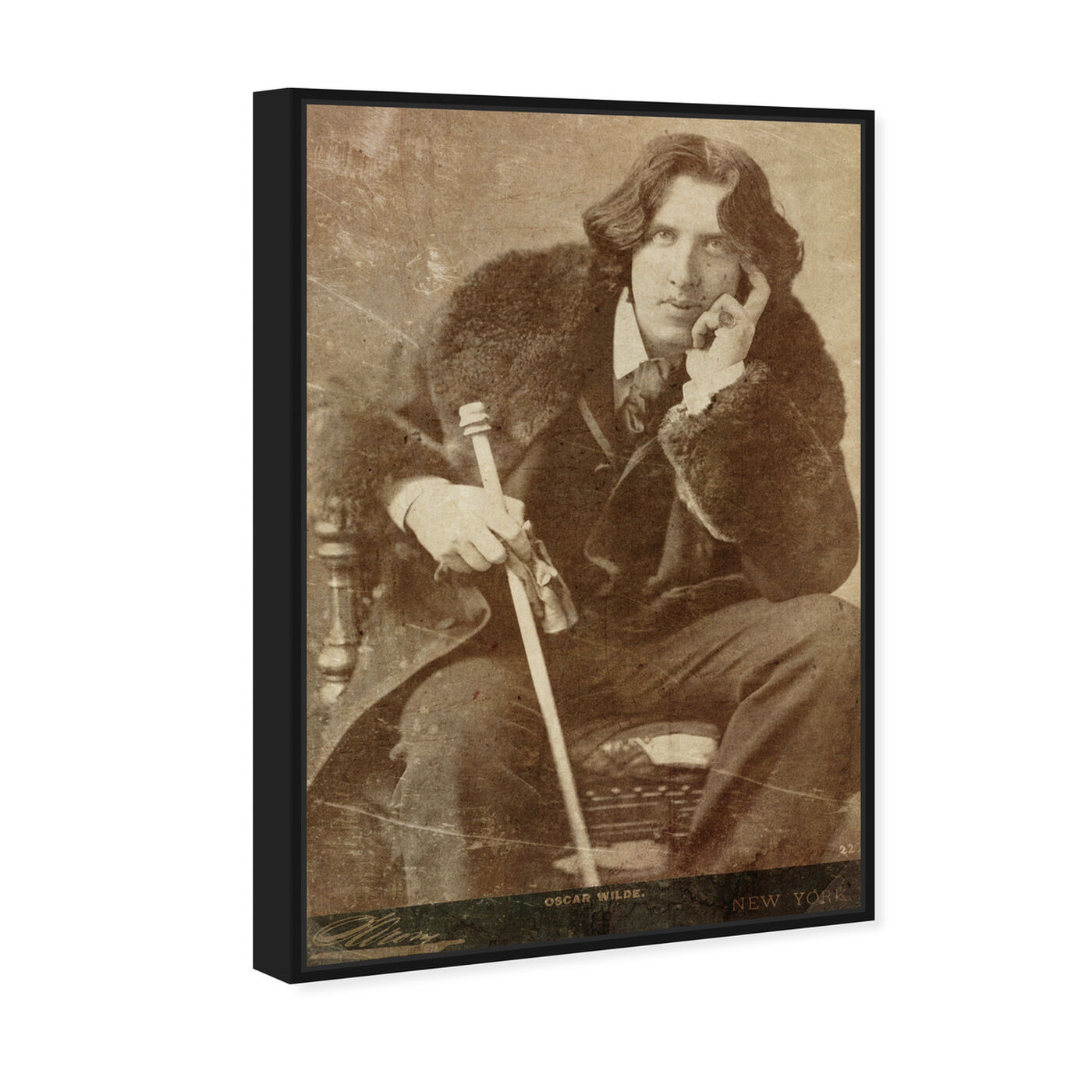 Angled view of Oscar Wilde featuring people and portraits and celebrities art.