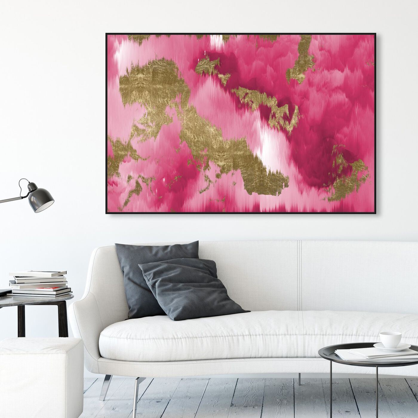 Hanging view of Vivanti Gold featuring abstract and textures art.