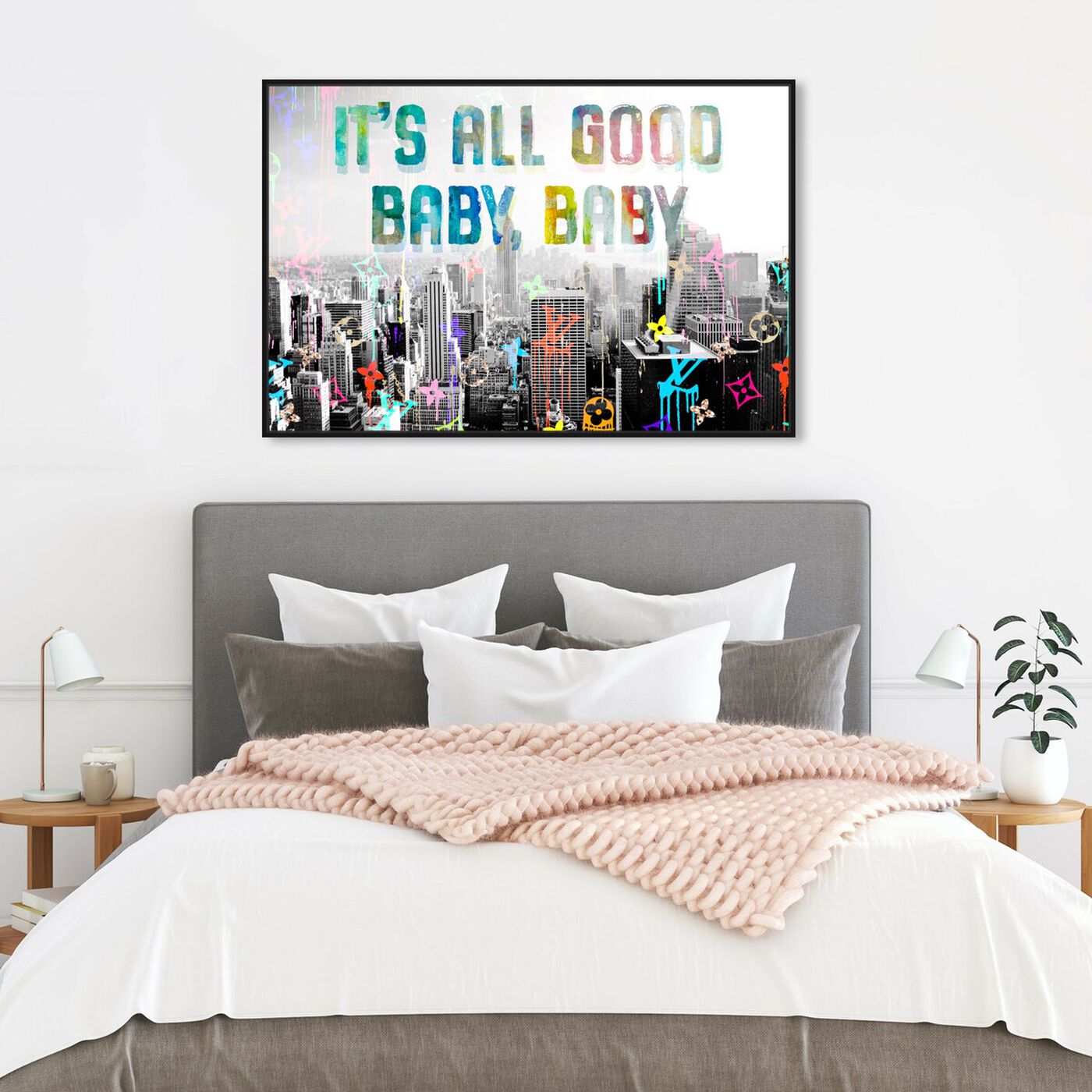 Hanging view of All Good featuring typography and quotes and quotes and sayings art.
