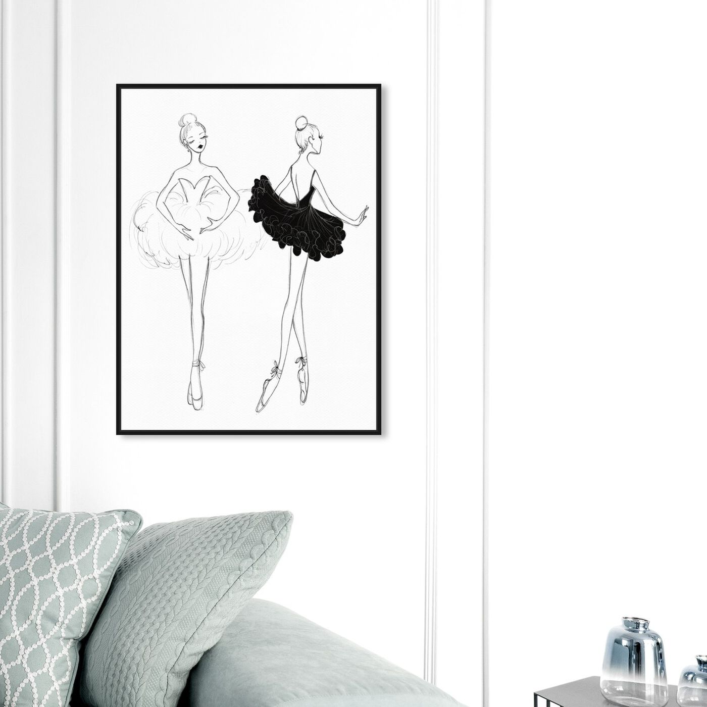 Hanging view of Ballerina Sketch IV featuring sports and teams and ballet art.